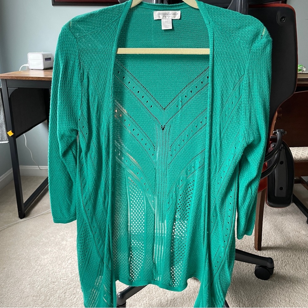 beautiful green lightweight Cardigan for summer - small petite